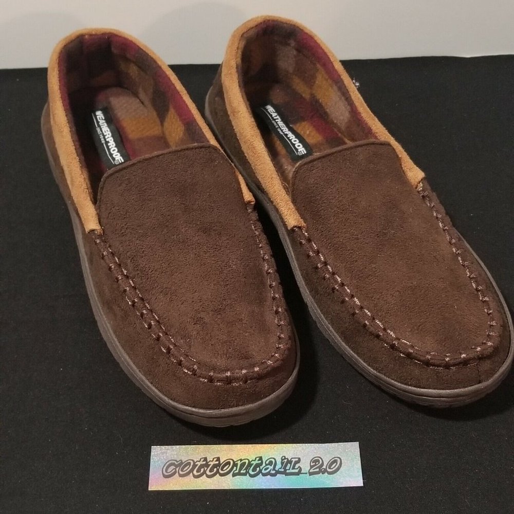 Weatherproof MEN'S Slippers with Memory Foam - Medium Size 8/9 - Brown New w/Box
